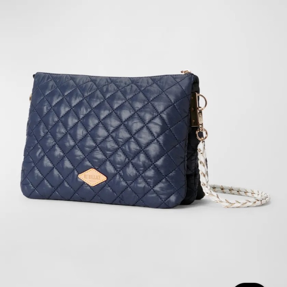 MZ Wallace Pippa Navy and White doubke bag with 3 straps NWOT